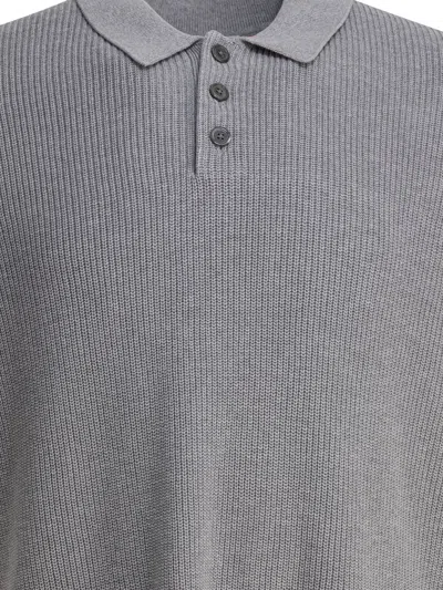 Alex Mill Grey Linen Polo Shirt In Gray