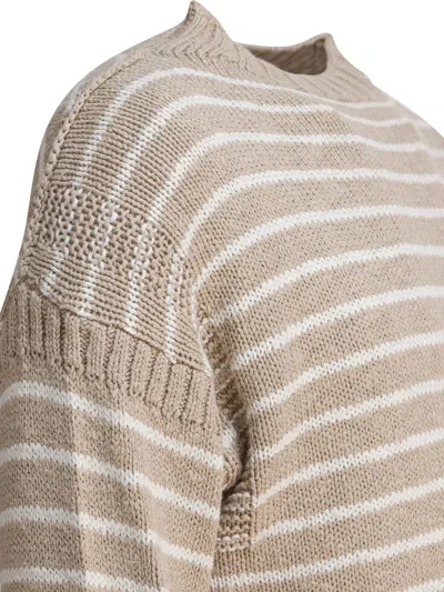 Alex Mill Harbor Stripe Sweater In Cotton In Brown