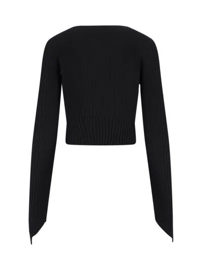 Vivienne Westwood Cropped Ribbed Cardigan With Multicolor Logo