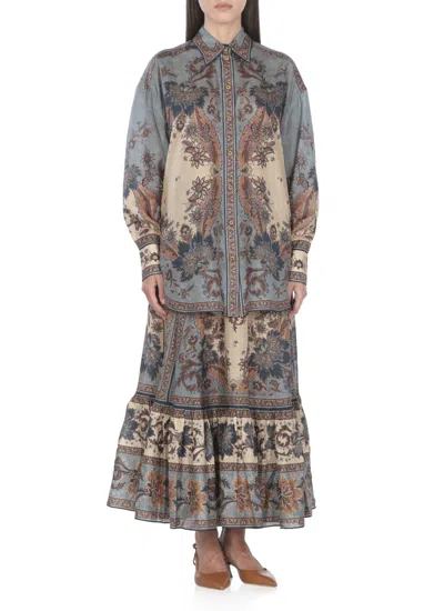 Zimmermann Ascension Manstyle Printed Silk Shirt