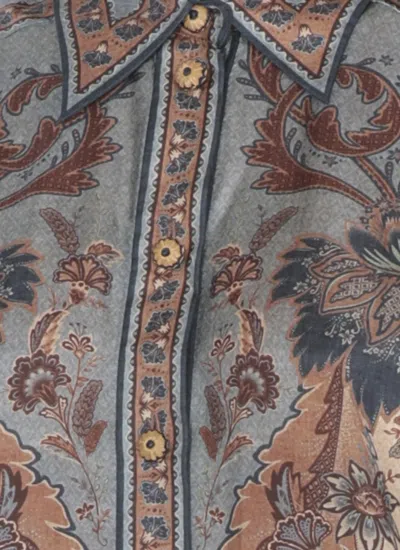 Zimmermann Ascension Manstyle Printed Silk Shirt
