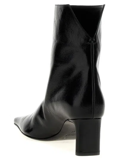 Khaite Ona Leather Stiletto Ankle Boots