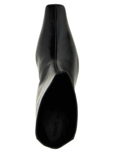 Khaite Ona Leather Stiletto Ankle Boots