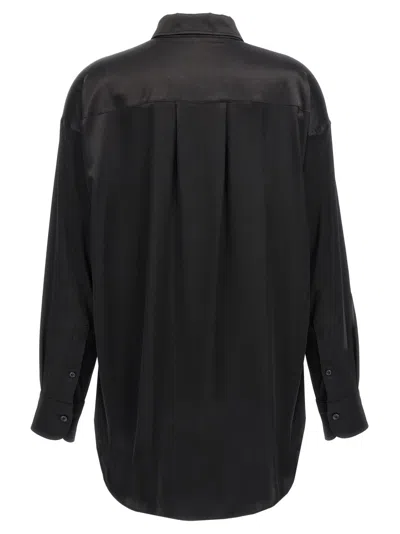 Tom Ford Shiny Silk Satin Shirt In Black