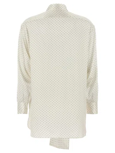 Ermanno Scervino Polka Dot Shirt Flower Brooch In Neutral