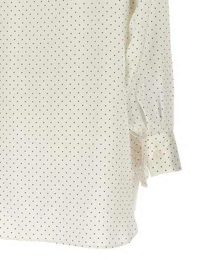 Ermanno Scervino Polka Dot Shirt Flower Brooch In Neutral