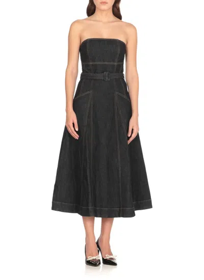 Self-portrait Indigo Denim Bandeau Midi Dress