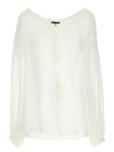 Tom Ford Silk Georgette Blouse With Adjustable Drawstring