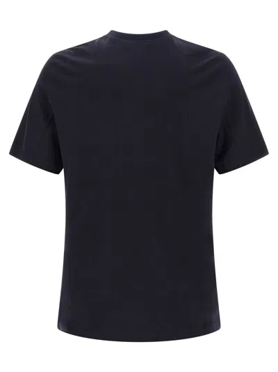 Brunello Cucinelli Graphic Print Crew Neck T-shirt With Side Slits In Black