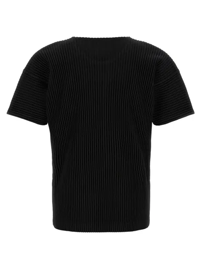 Issey Miyake Pleated Short-sleeved T-shirt In Black