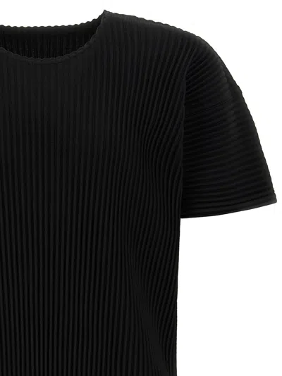 Issey Miyake Pleated Short-sleeved T-shirt In Black