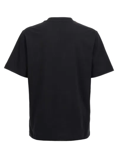 Burberry Black T-shirt With Contrasting Equestrian Knight Print In Cotton Man In Black