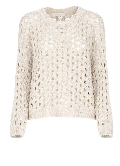 Antonelli Beige Crewneck Cotton Sweater
