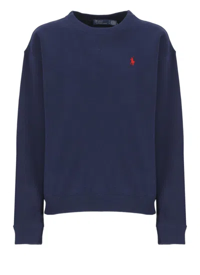 Polo Ralph Lauren Iconic Pony-embroidered Cotton Sweatshirt In Blue