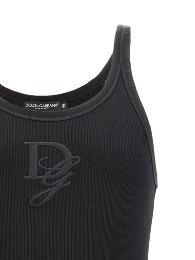 Dolce & Gabbana 'tank Top With Dg Embroidery In Black