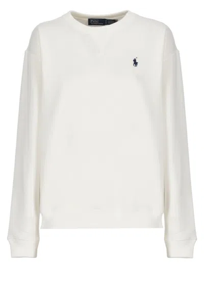 Polo Ralph Lauren Relaxed Fit Eco-conscious Sweatshirt With Subtle Logo In White
