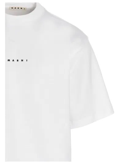 Marni Logo-print Cotton-jersey T-shirt In White