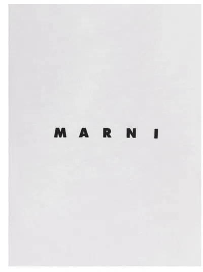 Marni Logo-print Cotton-jersey T-shirt In White