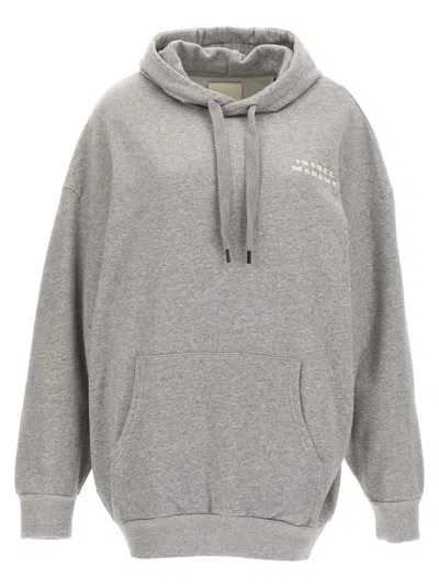 Isabel Marant Long-sleeved Hooded Sweater In Gray
