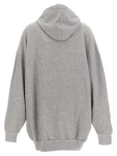 Isabel Marant Long-sleeved Hooded Sweater In Gray