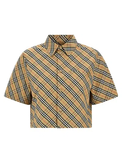 Burberry B Shield' Check Shirt In Brown