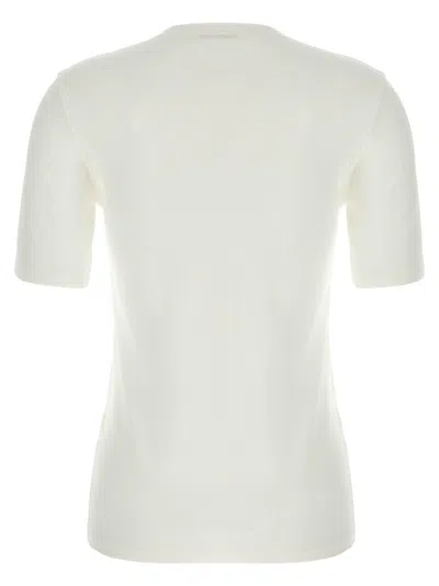Jil Sander Comfort Fit White Logo T-shirt In White