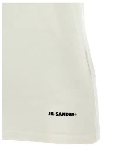 Jil Sander Comfort Fit White Logo T-shirt In White