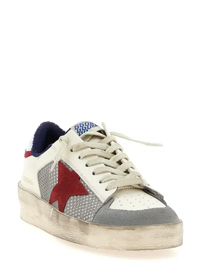 Golden Goose Stardan Mesh And Leather Sneakers White And Red