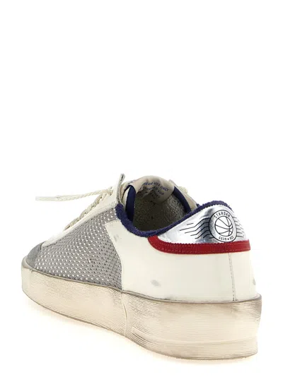 Golden Goose Stardan Mesh And Leather Sneakers White And Red