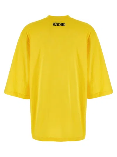 Moschino Smiley Face Graphic T-shirt In Bright Yellow Cotton