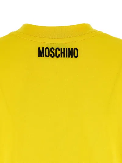 Moschino Smiley Face Graphic T-shirt In Bright Yellow Cotton