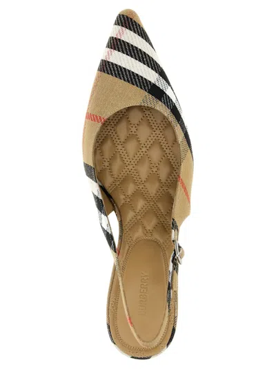 Burberry Check Print Slingbacks With Laminated Accents In Multi