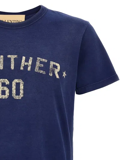 Valentino Crew Neck Graphic And Text Design In Blue