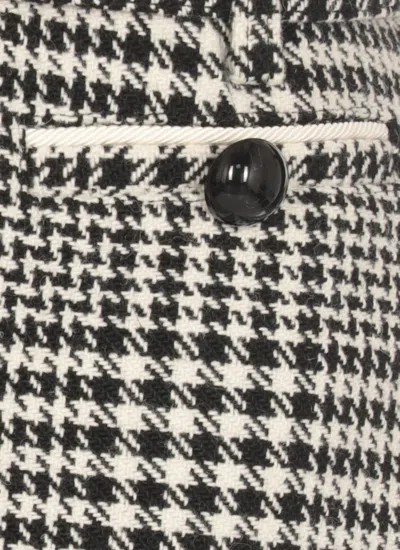 Self-portrait Houndstooth Wool Blend Mini Skirt In Black