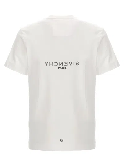 Givenchy White Crewneck T-shirt With Logo Print In Cotton Man In White