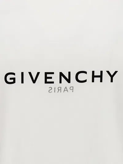 Givenchy White Crewneck T-shirt With Logo Print In Cotton Man In White