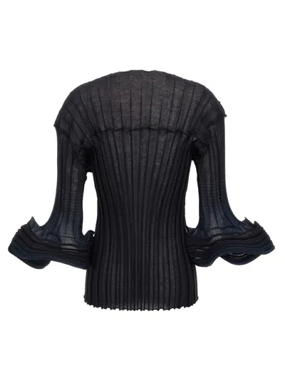 Issey Miyake Blue Asagao Top In Blue
