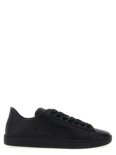 Valentino Royco Signature Brass Vlogo Low-top Sneakers In Black
