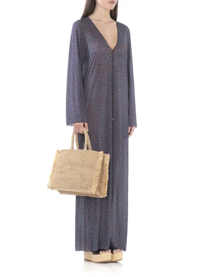 Fisico Cristina Ferrari Fisico Maxi Dress With V-neck In Gray