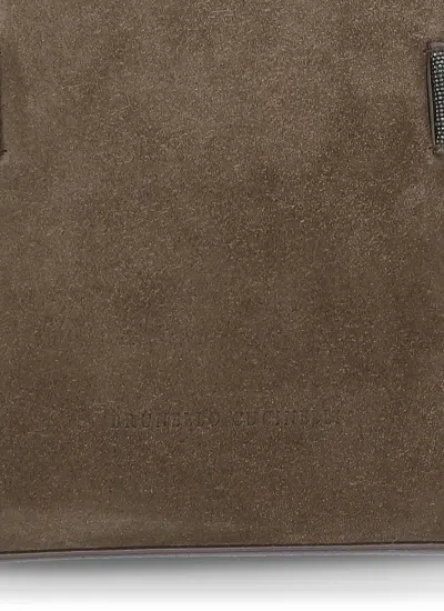Brunello Cucinelli Suede Leather Shoulder Bag
