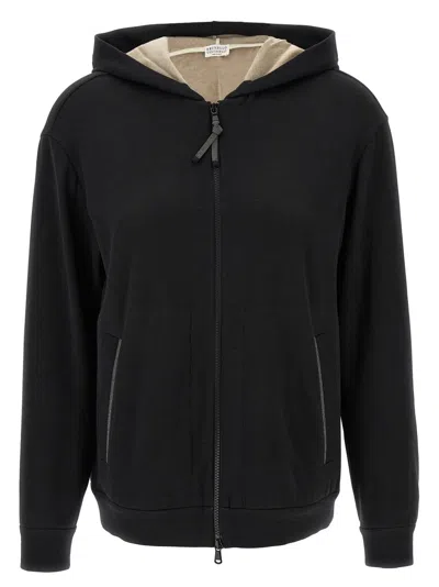 Brunello Cucinelli Women Cotton-silk Sweatshirt Topwear With Jewellery