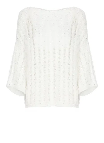Antonelli Relaxed-fit Crewneck Sweater In White