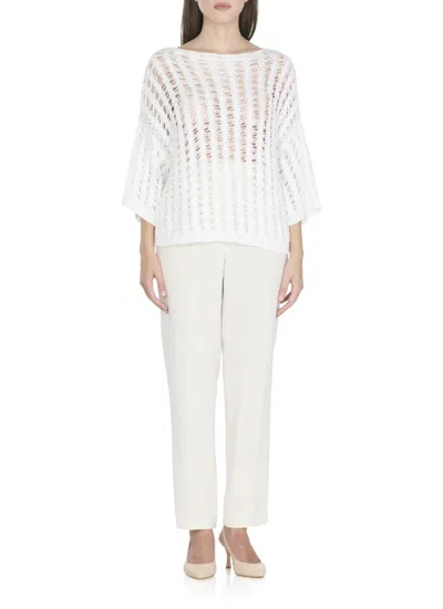 Antonelli Relaxed-fit Crewneck Sweater In White