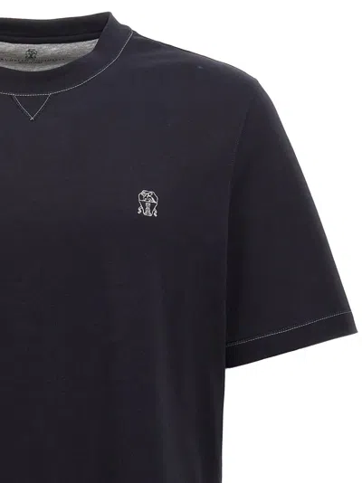 Brunello Cucinelli Short-sleeved Crew Neck T-shirt With Contrasting Stitching
