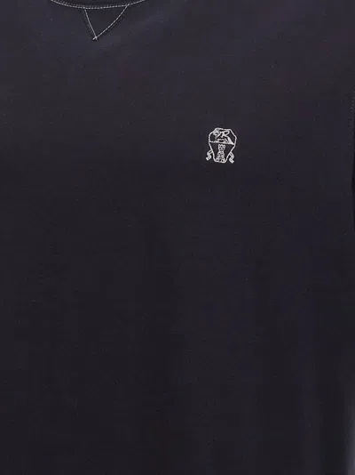 Brunello Cucinelli Short-sleeved Crew Neck T-shirt With Contrasting Stitching