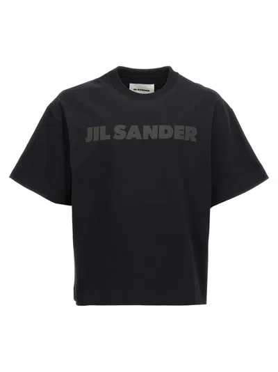 Jil Sander Logo Print T-shirt In Black