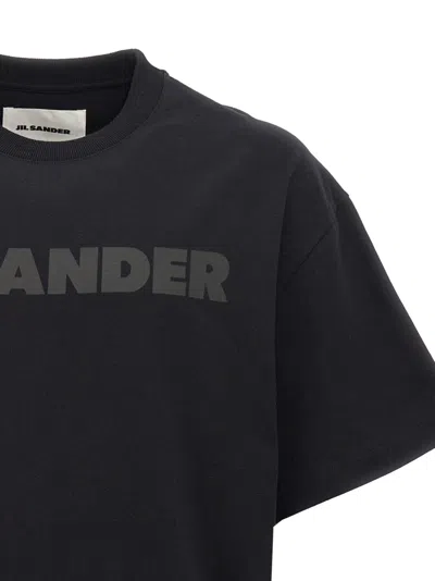 Jil Sander Logo Print T-shirt In Black