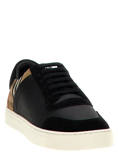 Burberry Check Insert Sneakers In Black
