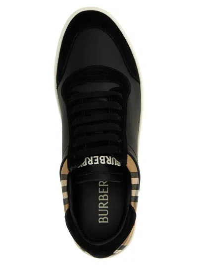 Burberry Check Insert Sneakers In Black