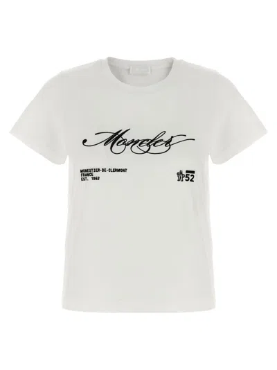 Moncler Intricate Embroidery Detail Cotton Jersey T-shirt In White